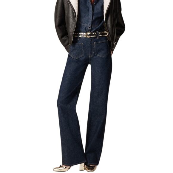 J. Crew Denim - J. Crew Full Length Slim Wide Leg Trouser Jeans Patch Pocket Dark Rinse Wash 26